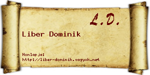 Liber Dominik névjegykártya